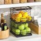 mDesign Stackable Food Organizer Storage Basket, Open Front - 4 Pack